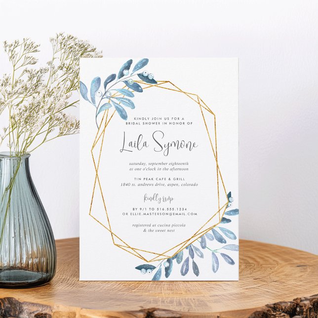 Frozen Foliage | Watercolor Bridal Shower Invitation (Creator Uploaded)