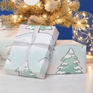 Frozen Forest Elegance Winter Tree Designs Wrapping Paper