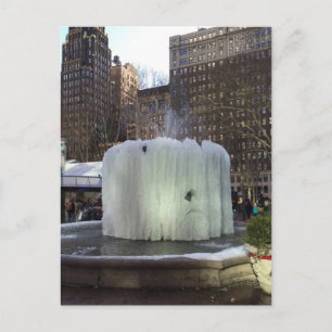 Frozen Fountain Bryant Park New York City NYC Postcard