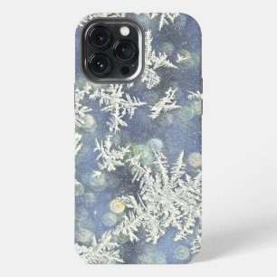 Frozen Frost Flakes Blue Macro Nature Photography iPhone Case