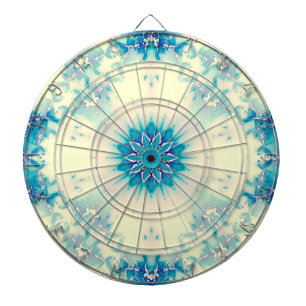 Frozen Frosty Blue Snowflake Winter Pattern Dartboard