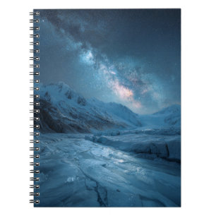 Frozen Galaxy Blue Starry Glacier Notebook