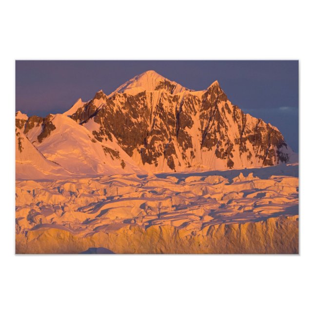 frozen glacial mountain landscape along the photo print (Front)