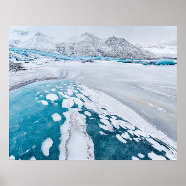 Frozen glacier ice, Iceland Poster (Front)