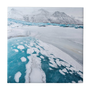 Frozen glacier ice, Iceland Tile