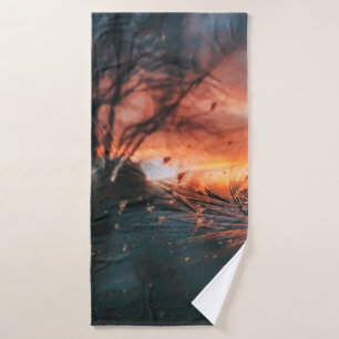 Frozen glass window bath towel