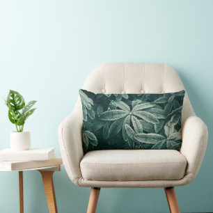 Frozen Greenery Lumbar Pillow – Modern Art Design