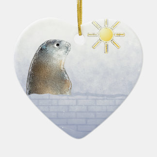 Frozen Groundhog Ceramic Tree Decoration