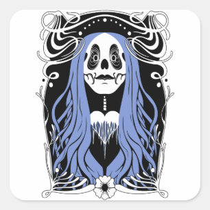 frozen heart square sticker