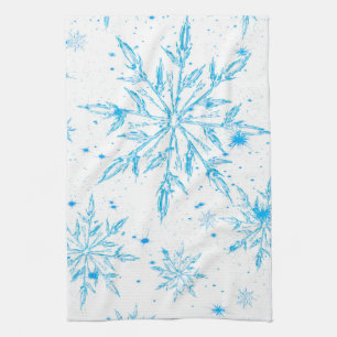 Frozen ice crystal snowflake kitchen towel