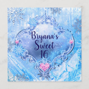 Frozen Ice & Snowflakes Winter Wonderland Party Invitation