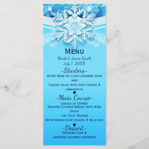 Frozen Ice Winter Wonderland Snowflake Party Menu