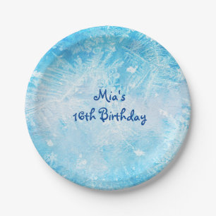 Frozen Ice Winter Wonderland Snowflake Plates