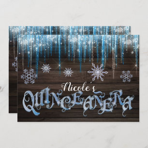 Frozen Icicles Winter Wonderland Quinceañera Party Invitation