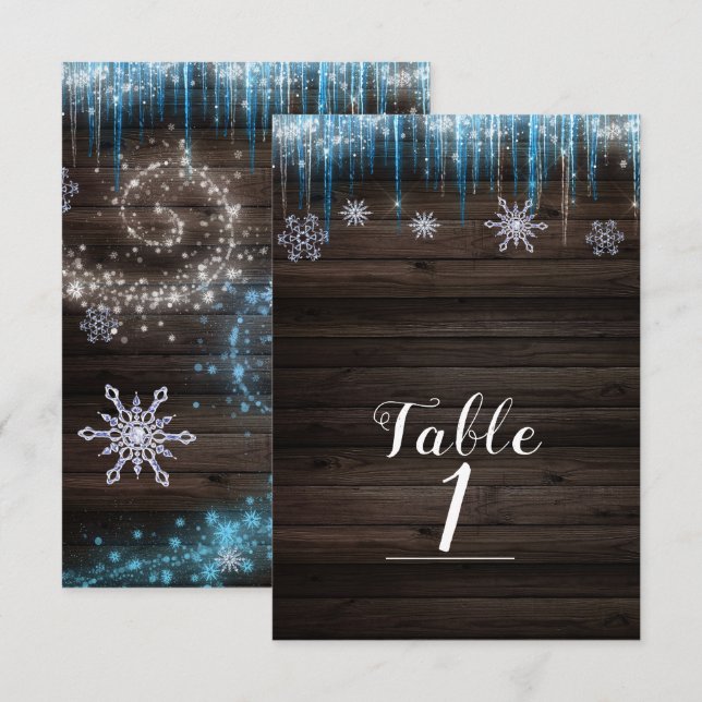 Frozen Icicles Winter Wonderland Table Number (Front/Back)