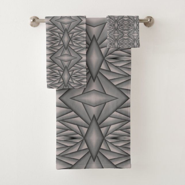Frozen In Time Abstract Art Bath Towel Set (Insitu)