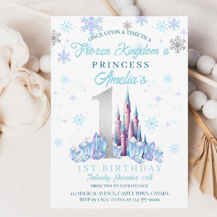 Frozen Kingdom Castle Princess Birthday Party Invitation