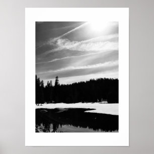 Frozen Lake Black and White Poster