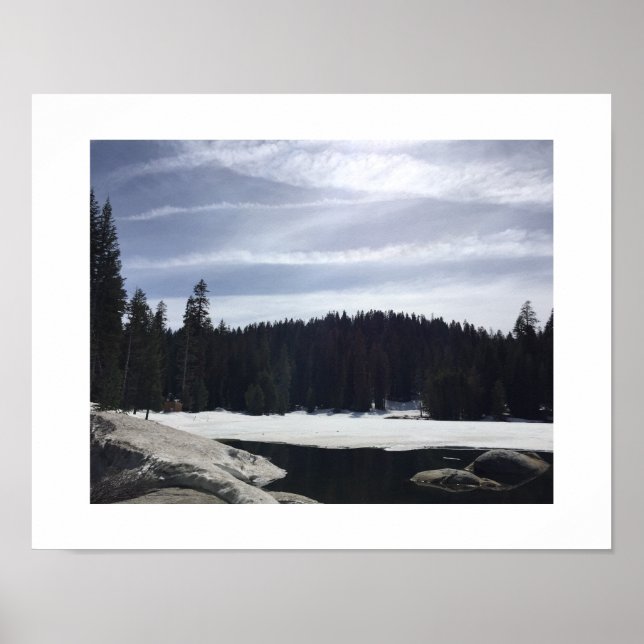 Frozen Lake Blue Colour Photography Poster (Front)