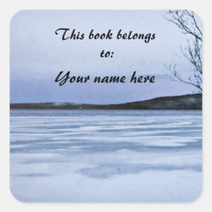 Frozen Lake Bookplate Square Sticker