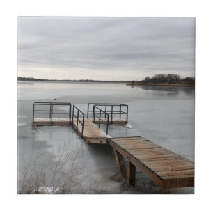 Frozen lake ceramic tile