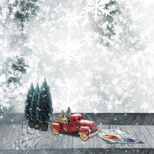 Frozen Lake Ice & Fresh Fallen Snowflakes Wrapping Paper Sheet (Frozen Lake Ice & Fresh Fallen Snowflakes Christmas Holiday Gift Wrapping Paper Sheets Trio)