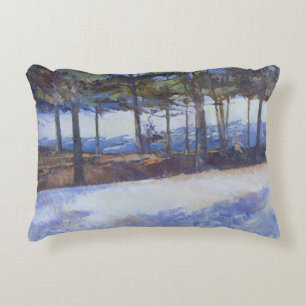 Frozen Lake New York State Decorative Cushion