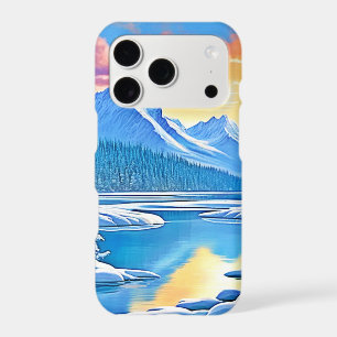 Frozen Lake Sunset Art