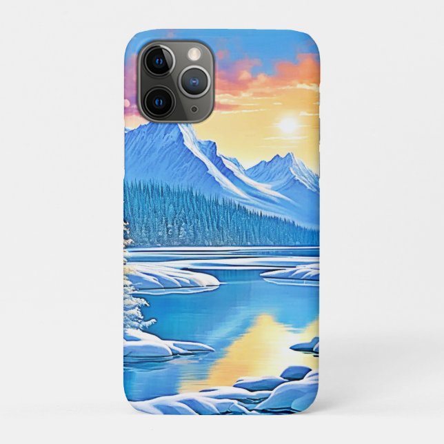 Frozen Lake Sunset Art Case-Mate iPhone Case (Back)