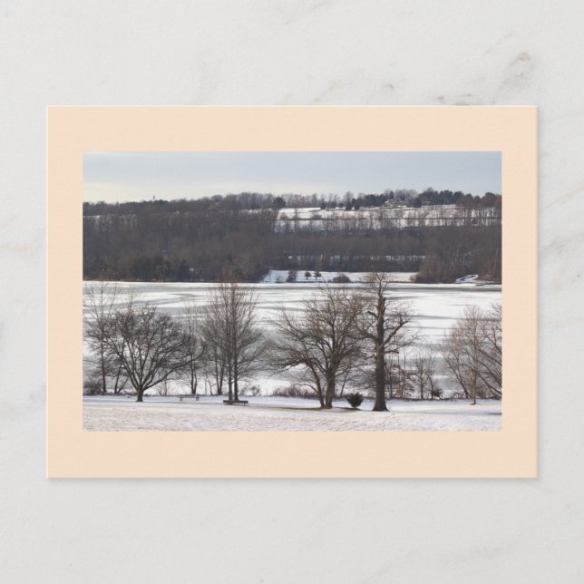 Frozen Lake with Landscape Postcard (Front)
