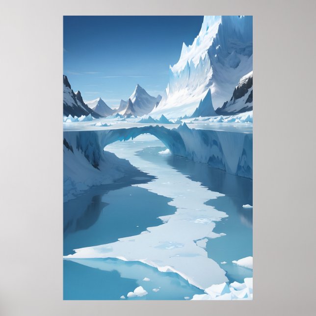 Frozen Landscape with Ice Arch  Poster (Front)
