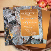 Frozen Leaves Fall Winter Cocktail Party Birthday