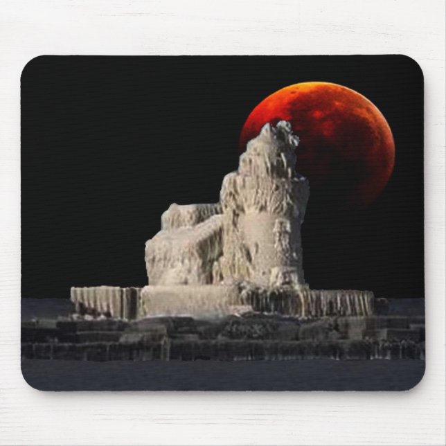Frozen Lighthouse wit Eclipse Mouse Pad (Front)