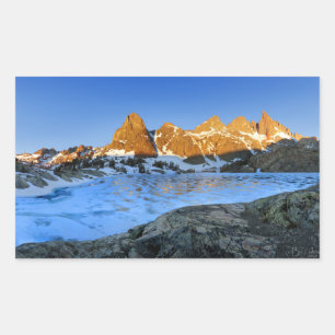 Frozen Minaret Lake Sunrise - Sierra Nevada Rectangular Sticker