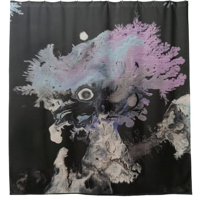 Frozen paint crystals abstract art shower curtain (Front)