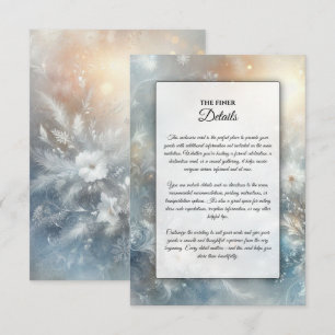 Frozen Petals in a Golden Winter Mist Wedding Enclosure Card