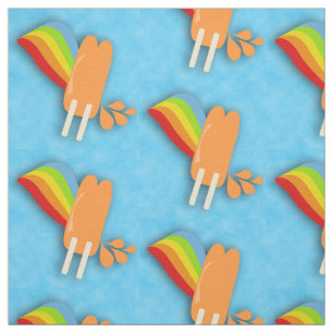 Frozen Pops and Rainbows Cartoon Illustration Fabric