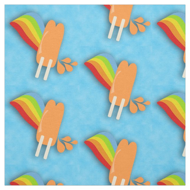 Frozen Pops and Rainbows Cartoon Illustration Fabric (Swatch)