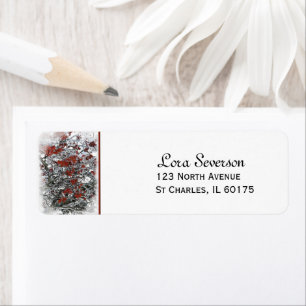 Frozen Red Winter Berries Return Address Label