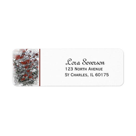 Frozen Red Winter Berries Return Address Return Address Label