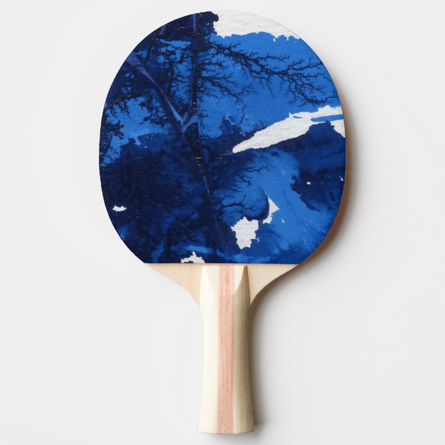 "Frozen Ridge #1" Abstract Ping Pong Paddle (Front)