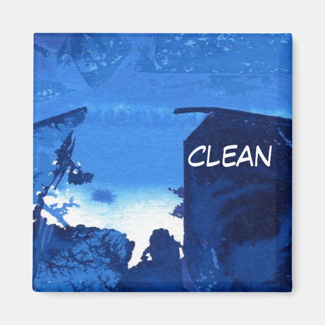 "Frozen Ridge 3" Abstract Dishwasher Status Magnet (Front)
