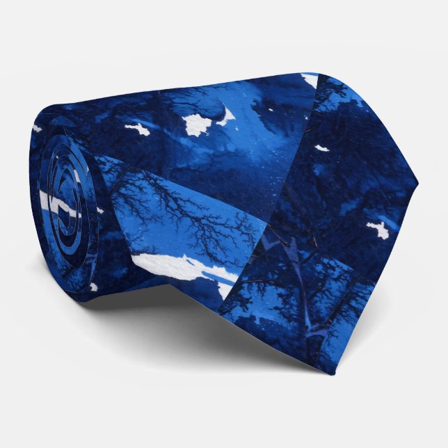 "Frozen Ridge" Abstract Design Tie (Rolled)