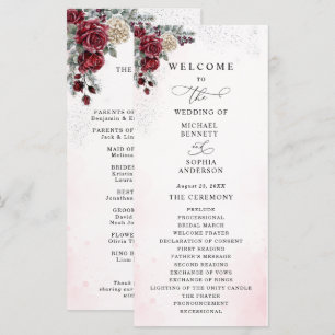 Frozen Roses Winter Wedding Program