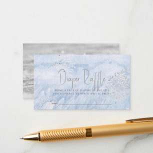 Frozen Silver Snowflake Blue Diaper Raffle Ticket Enclosure Card