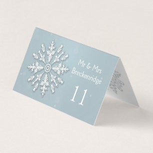 Frozen snowflake Wedding Table number, Place card
