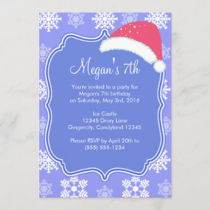 Frozen Snowflake Winter Birthday Invitation