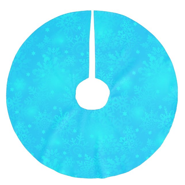 Frozen Snowflakes Brushed Polyester Tree Skirt (Front)