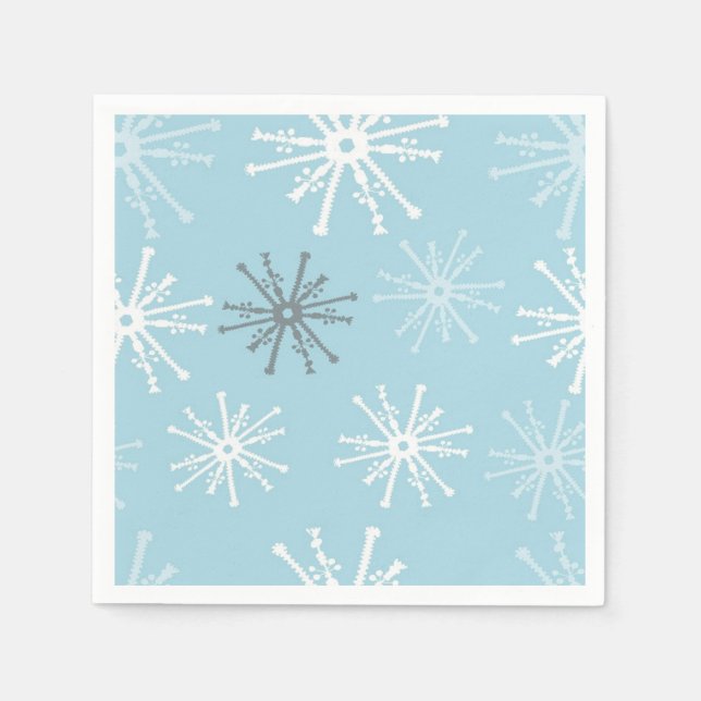 Frozen Snowflakes cocktail napkins (Front)
