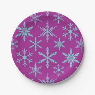 Frozen Snowflakes Holiday Paper Plates